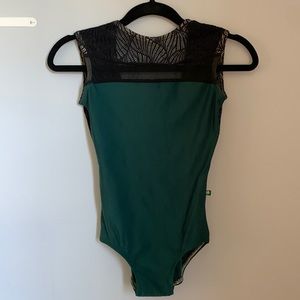 Luckyleo Dancewear Emerald and Black Lace Eclipse Leo